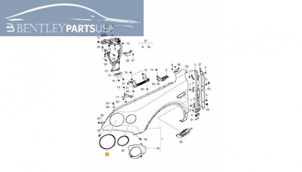 Bentley Bentayga Headlight Inner Chrome Ring - Left or Right Side ...